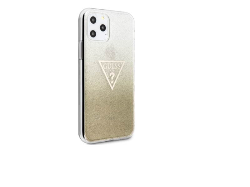 Guess Guhcn65sgtlgo Iphone 11 Pro Max Hard Cover Glitter Triangle - Guld/Guld