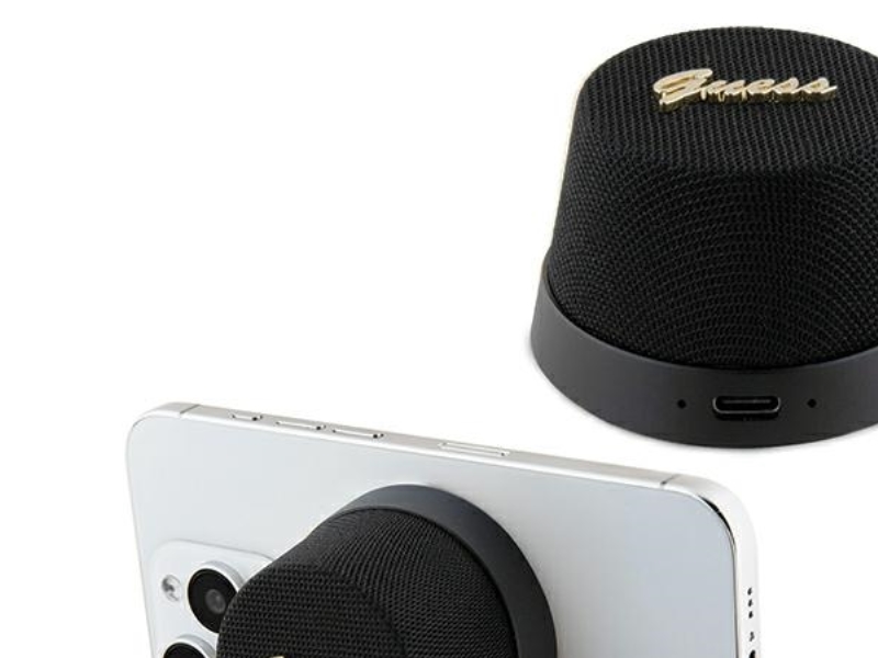 Guess Magnetic Script Metal Bluetooth Speaker - Black