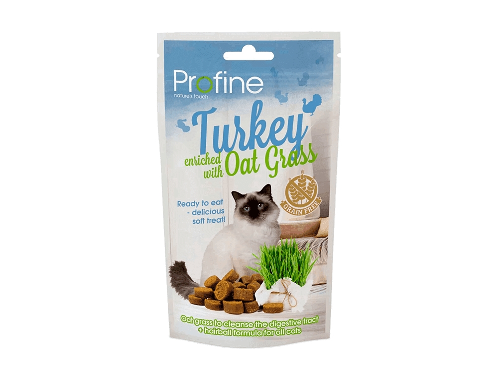 Profine Cat Snack Kalkon & havregräs | Djurmärken - Mat - Profine | GameStuff