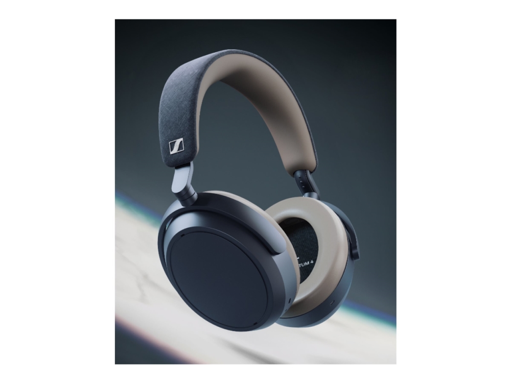 Sennheiser MOMENTUM 4 - Hovedtelefoner med mik. - fuld størrelse - Bluetooth - trådløs, kablet - aktiv støjfjerning - 2,5 mm jackstik, USB-C - denim