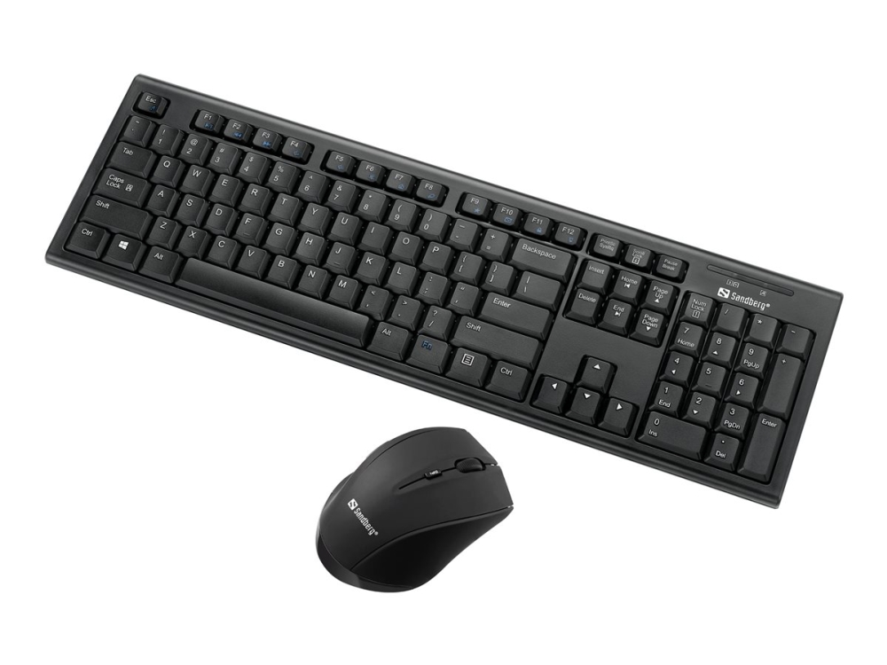 Sandberg 631-23, Kabellos, Rf Wireless, Membran Key Switch, Qwerty, Schwarz, Maus Enthalten