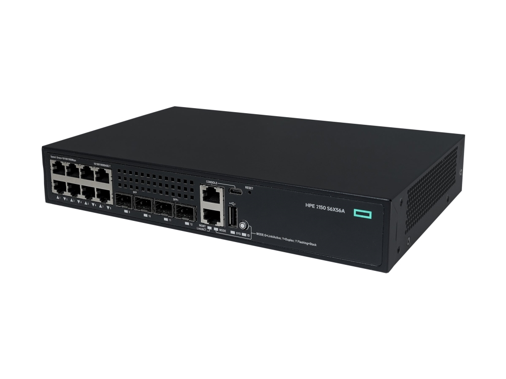 Hewlett Packard Enterprise HPE Networking CW 2150 8p switch EU, 10M/100M/1G, 2p SFP 1G, 2p SFP+ 1G/10G (S6X56A#ABB)