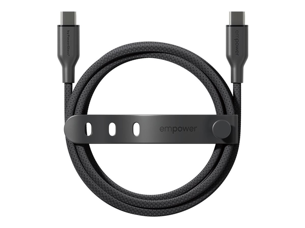 empower by PanzerGlass Racing - USB-kabel - USB-C (hane) till USB-C (hane) - USB 2.0 - 20 V - 3 A - 1.2 m - Snabbladdning upp till 60 W - space black | Datortillbehör - Kablar & adaptrar - Datakablar | GameStuff