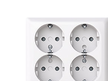 ABB 404EA-916 - Stikkontakt, 4-udtag, Saga, Hvid - RAL9003, 250 V, 16 A