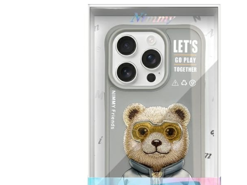 Nimmy Cool&Cute 2.0 Bjørnecover Til Iphone 15 Pro - Grå