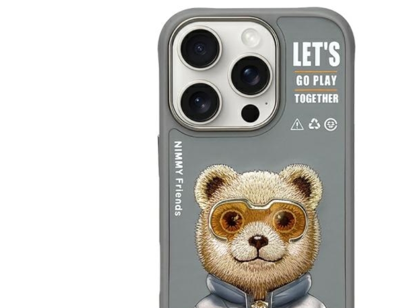 Nimmy Cool&Cute 2.0 Bärenhülle Für Iphone 16 Pro Max - Grau