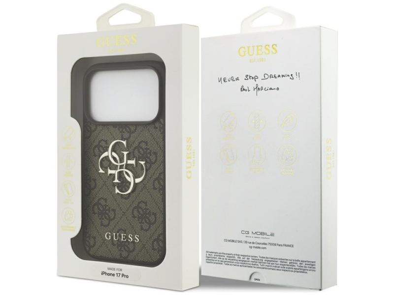 Guess 4G Big Logo Cover Til Iphone 17 Pro - Brun