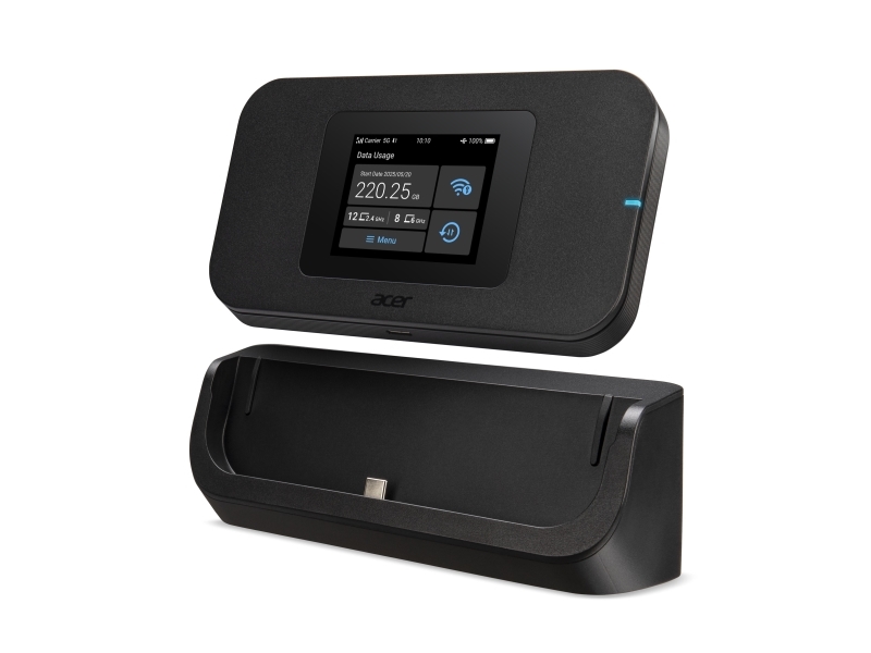 Acer Connect Enduro M4D, Wi-Fi 6 (802.11ax), Dual-band (2,4 GHz / 5 GHz), Ethernet LAN, 5G, Sort, Bærbar router
