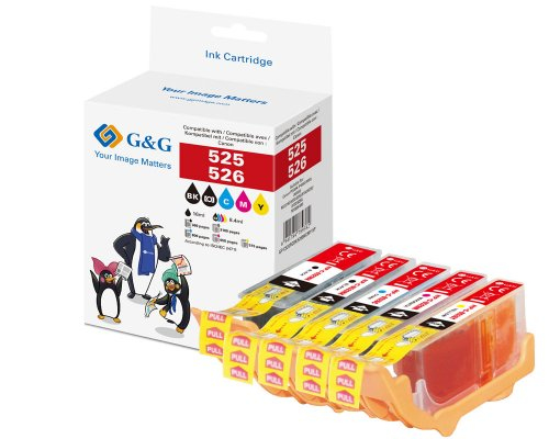 G&G 14789, Sort, Blå, Magenta, Gul, 8,4 Ml, 5 Stk, Multipakke