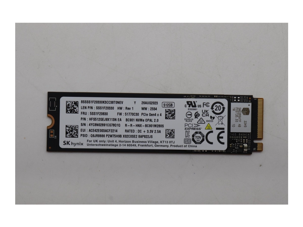 512Gb M.2 Nvme Pcie 4X4 Ssd
