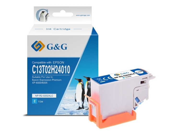 G&Ampg G&Ampg Kompatibelt Blæk / Blæk Med C13t02h24010, Np-E-0202Xlc, Cyan