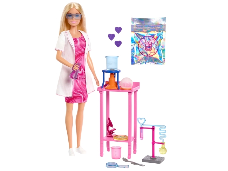 Barbie Wissenschaftlerin-Puppe Und Zubehör Mit Blonder Modepuppe, Labortisch Und Farbwechsel-Zubehör, Modepuppe, Weiblich, 3 Jahr(E), Junge/Mädchen,