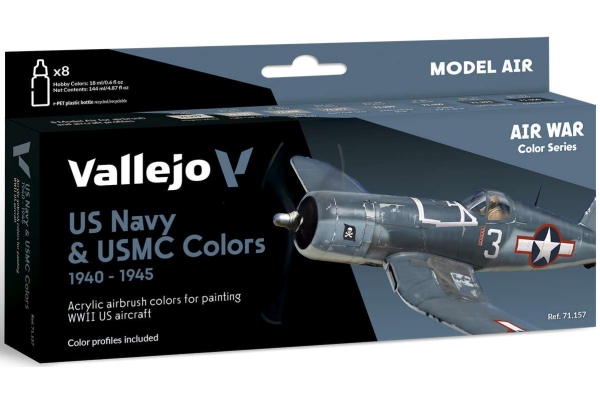 Vallejo Model Air 71.157 Air War Farben Us Navy & Usmc 1940–1945 (8X18 Ml)