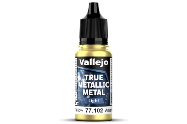 Vallejo 77.102 - True Metallic Metal - Light - Radiant Yellow (18 ml) | Hobby - Färg vattenbaserad - Metallfärg | GameStuff
