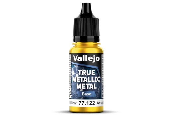 Vallejo 77.122 - True Metallic Metal - Base - Radiant Yellow (18 ml) | Hobby - Färg vattenbaserad - Metallfärg | GameStuff