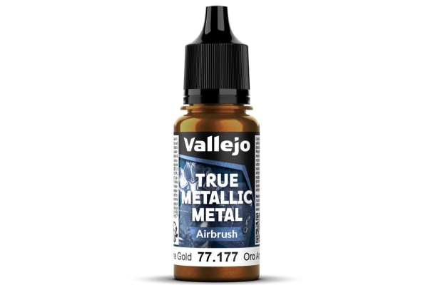 Vallejo 77.177 True Metallic Metal - Airbrush - Arcane Gold, 18 ml | Hobby - Färg vattenbaserad - Metallfärg | GameStuff