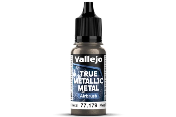 Vallejo 77.179 True Metallic Metal airbrush-färg Aged Metal 18 ml | Hobby - Färg vattenbaserad - Metallfärg | GameStuff