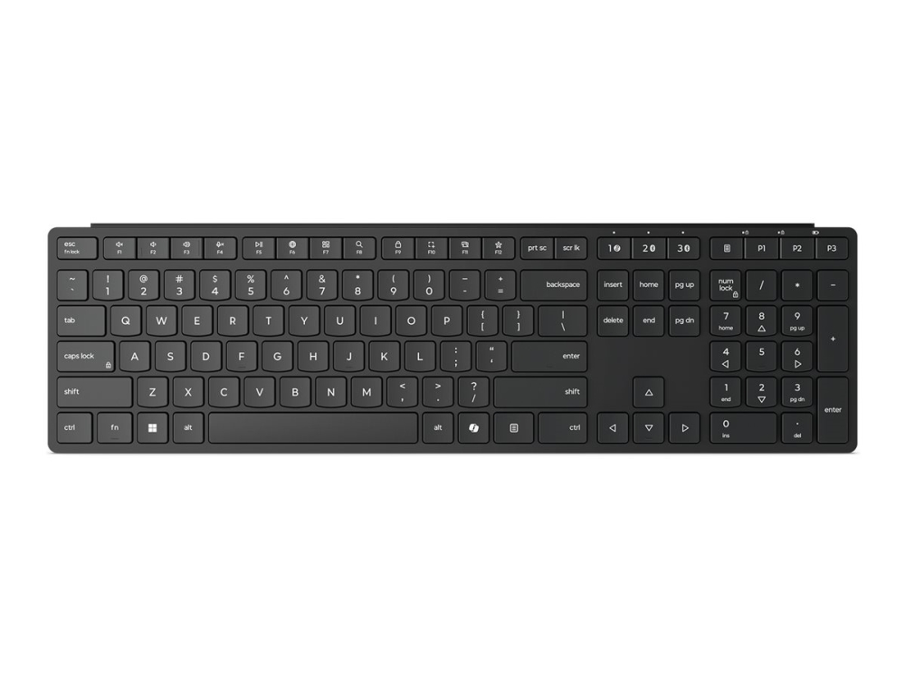 Lenovo Wireless Multi-Mode Pro 6000, Volle Größe (100%), Kabellos, Rf Wireless + Bluetooth, Metal Dome Key Switch, Qwerty, Schwarz