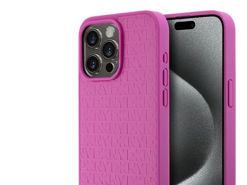Apple Iphone 15 Pro Max Dkny Hülle Monogramm-Muster Metall-Logo Magsafe (Dkhmp15xpshrpsp) Rosa