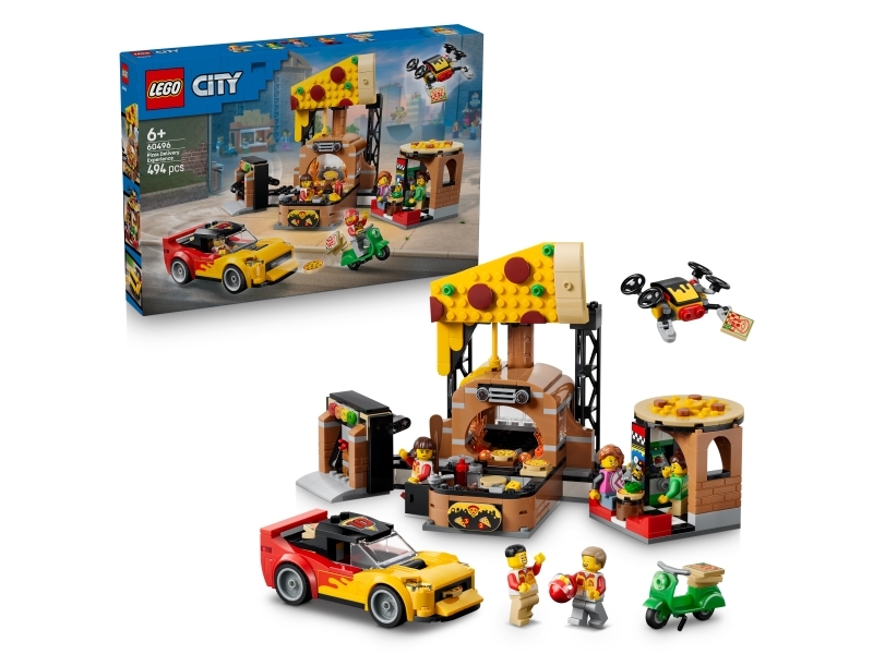 LEGO City 60496 Pizzeria med udbringningsfartøjer