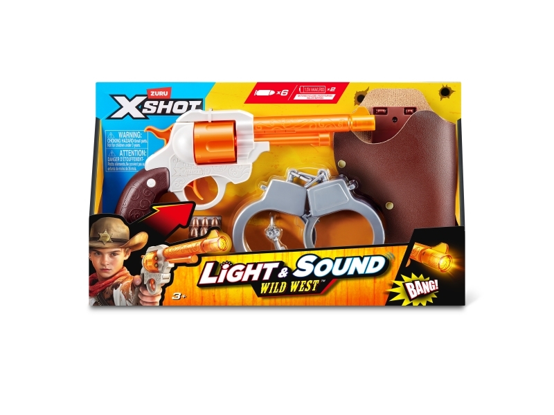 Zuru X-shot - Cowboy Pistol Og Håndjern Legetøj Sæt - Lys Og Lyd