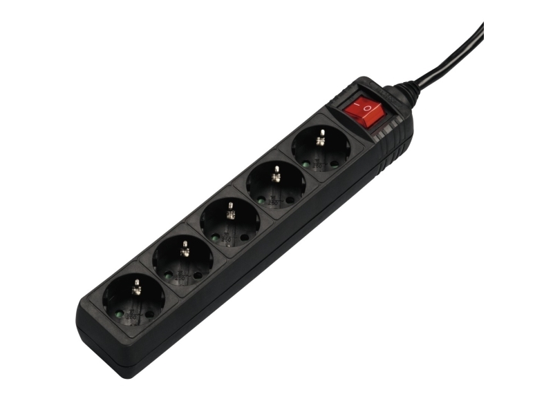 Hama 00137267, 1,4 M, Indendørs, Sort, 5 Ac Stikkontakt(Er), Sort, 1 Stk