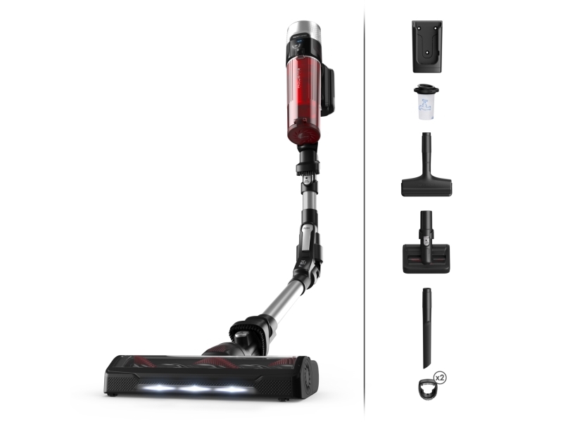 Rowenta RH2077, 2-in-1-varsi-imuri, Pussiton, Musta, Punainen, 0,4 L, Suorakulmainen, Kuiva