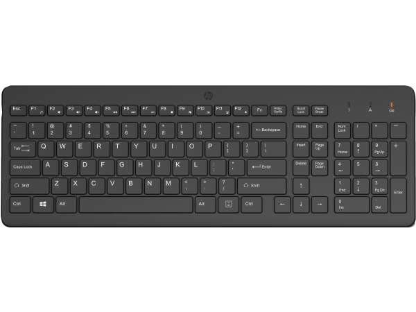 Hp 225 Wl Kbd, Fuld Størrelse (100 %), Trådløs, Rf Trådløst, Sort