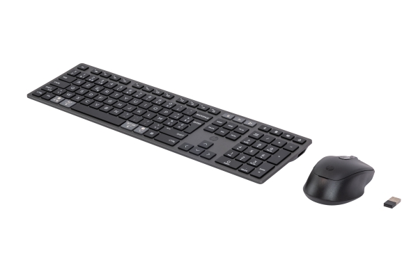 Hp 720 Multi-Device Rechargeable Wireless Keyboard And Mouse Combo, Kabellos, Usb + Bluetooth, Mechanischer Switch, Azerty, Schwarz, Maus Enthalten