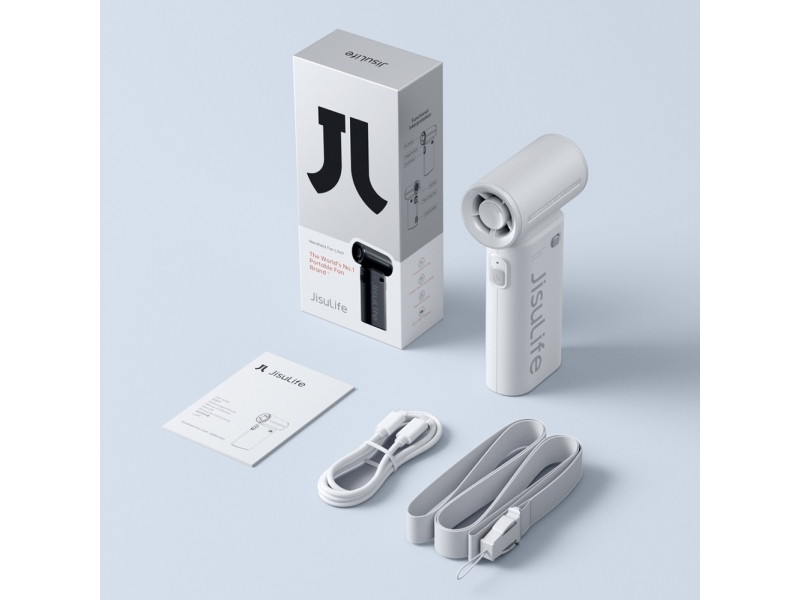 Jisulife rankinis ventiliatorius Life9 5000mAh nešiojamas USB ventiliatorius –  pilkos spalvos
