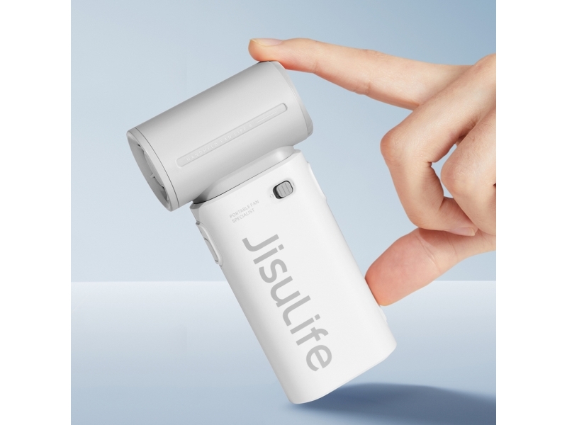 Jisulife rankinis ventiliatorius Life9 5000mAh nešiojamas USB ventiliatorius – pilkos spalvos