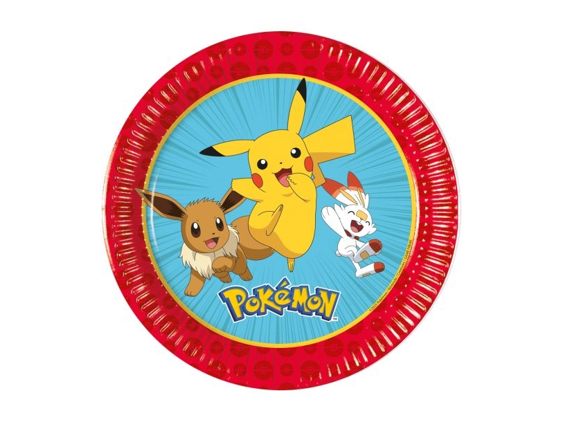 Decorata Party Paptallerkner - 8-pak - 19,5 cm - Pokémon