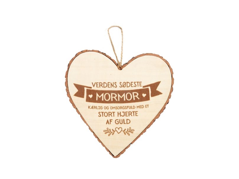 Træhjerte Mormor