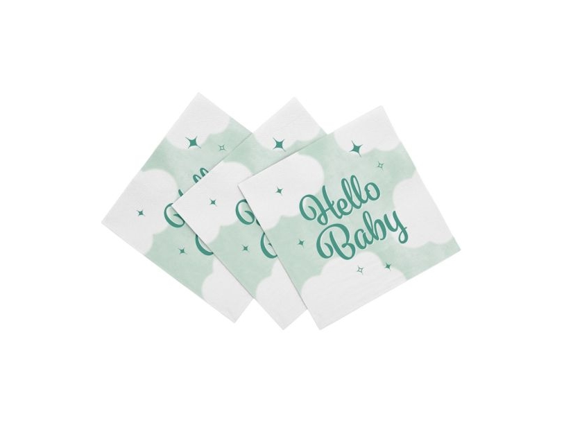 Hello Baby Servietten, Mint 20 Stk
