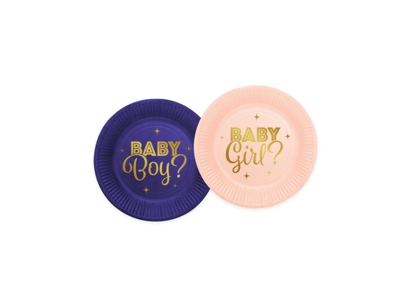 Gender Reveal - Boy Or Girl Paptallerkner, 18 Cm