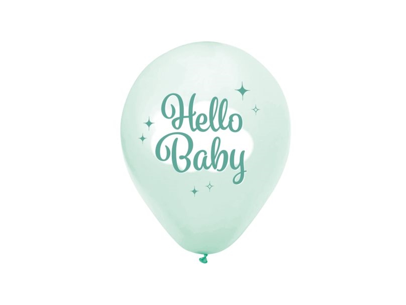 Hello Baby Luftballons, Mint 8 Stück