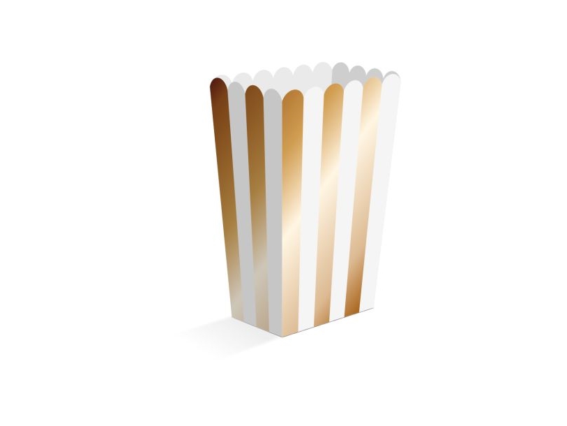 Gold- Und Weiß Gestreifte Snackboxen, 8 Stk