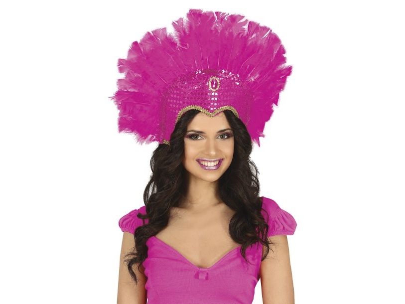 Fuchsia Samba Fjerhovedpynt