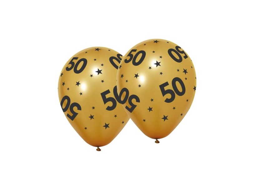 50. Geburtstag Goldballons, 6 Stk