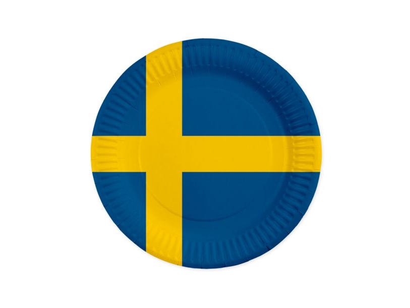 Schweden Pappteller, 8 Stk