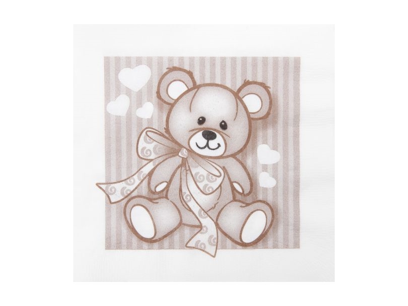 Teddy-Bär Servietten, Braun 33X33 Cm