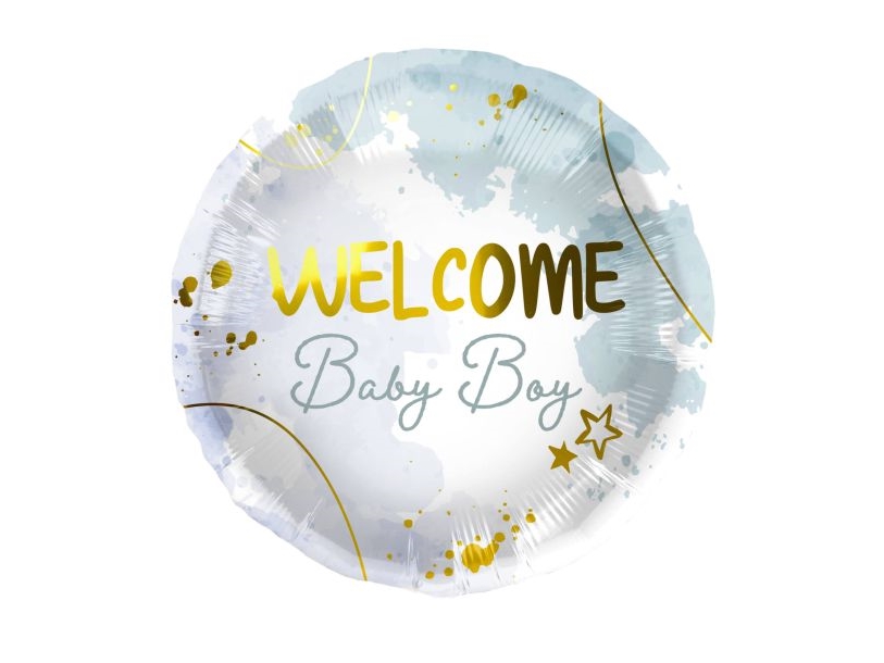 Welcome Baby Boy Folienballon, 45 Cm