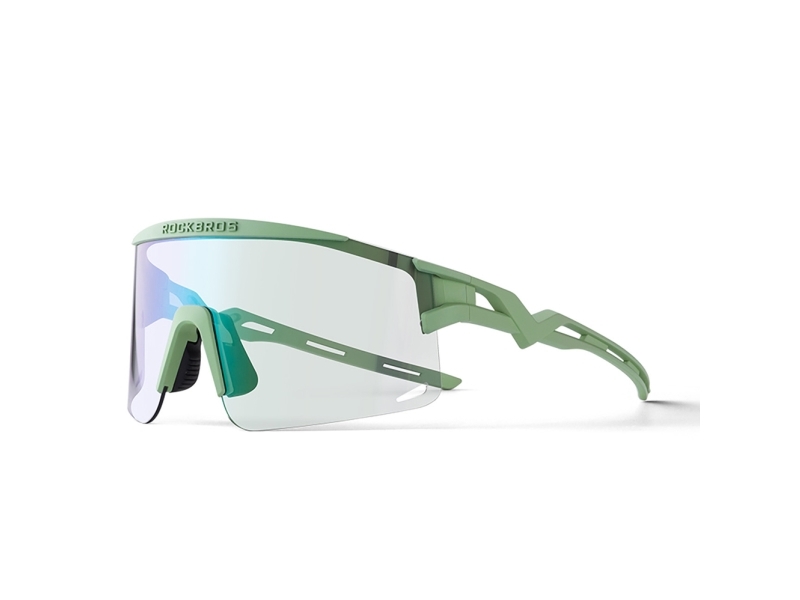 Rockbros Photochromic Cycling Glasses with UV Protection and Corrective Insert - Green