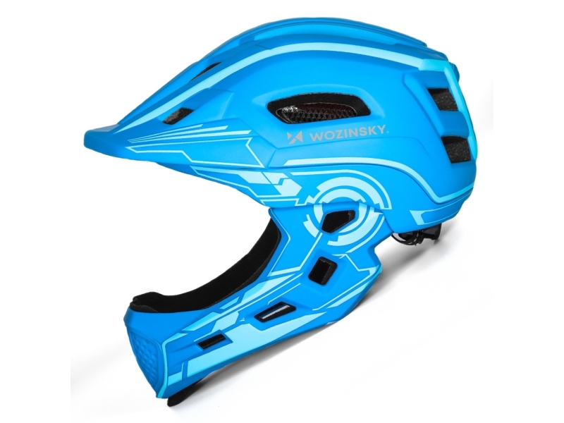 Wozinsky Fahrradhelm Fullface Für Kinder Mit Rücklicht Usb S - Blau