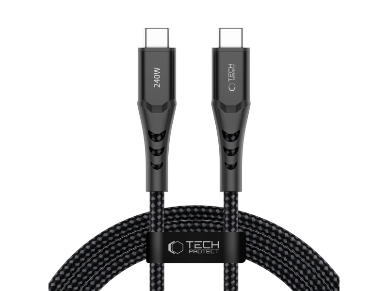 Adaptec Tech-Protect Ub11t Usb-C Kabel Pd 240W / Qc3.0 200 Cm Sort