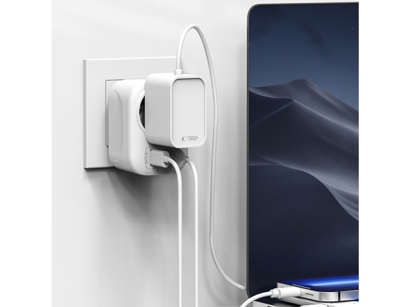 Tech-Protect Ta100 Uk Adapter - Hvid