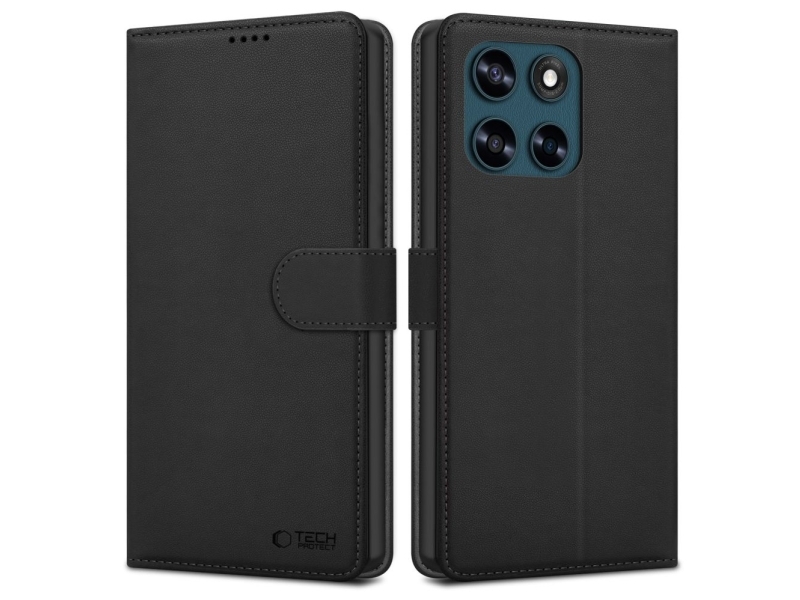 Tech-Protect Tegnebogsetui Til Motorola Moto G57 Power / G67 Power - Sort