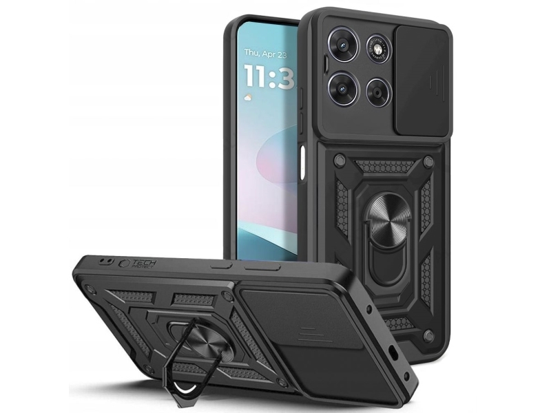 Tech-Protect Camshield Pro Case Für Motorola Moto G67 / G77 - Schwarz