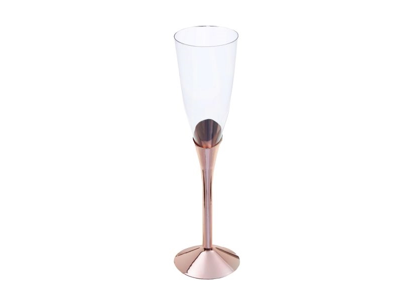 Plastik Champagneglas Med Rose Gold Fod, 6 Stk