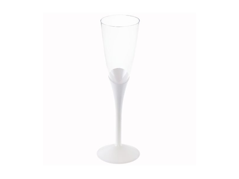 Plastik Champagneglas Med Hvid Fod, 6 Stk